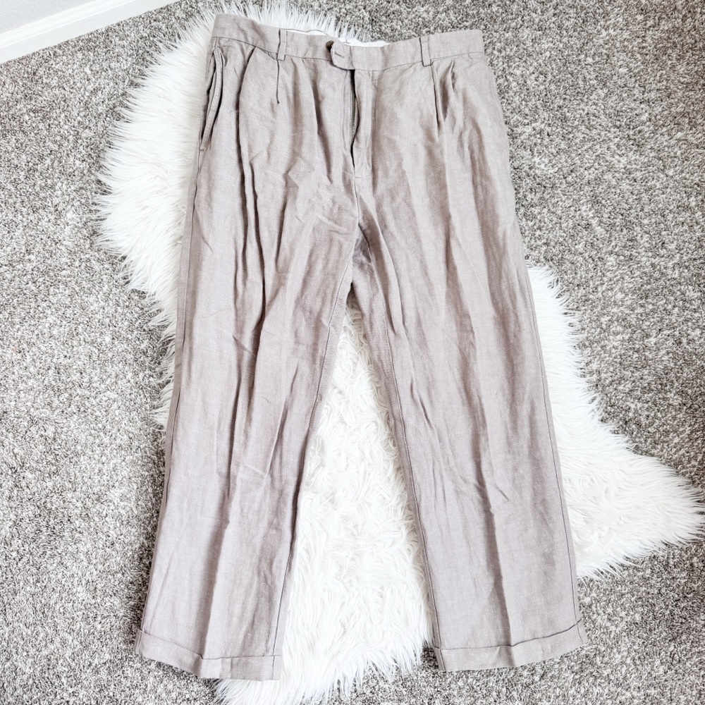 Daniel Cremieux Linen Pants Men’s 38x30 Flat Front Casual Summer